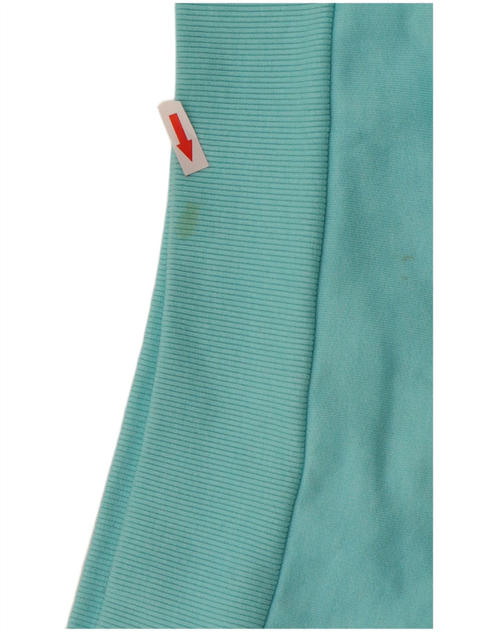 WEIRD FISH Maglione con cappuccio grafico da donna UK 10 Piccolo cotone turchese