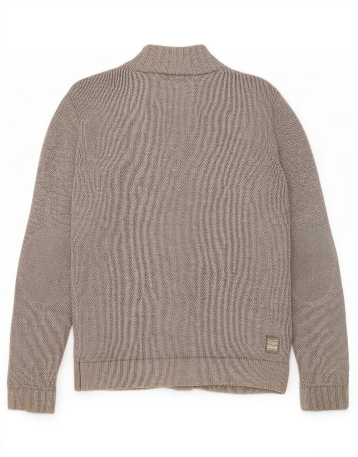 Maglione cardigan da uomo Jack & Jones in cotone a righe grigio medio