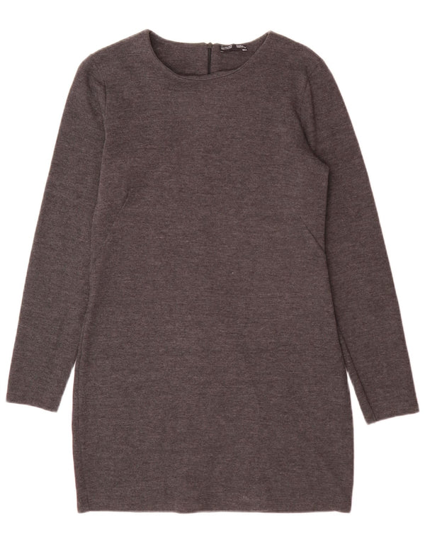 Mini abito maglione Zara da donna UK 14 grande grigio