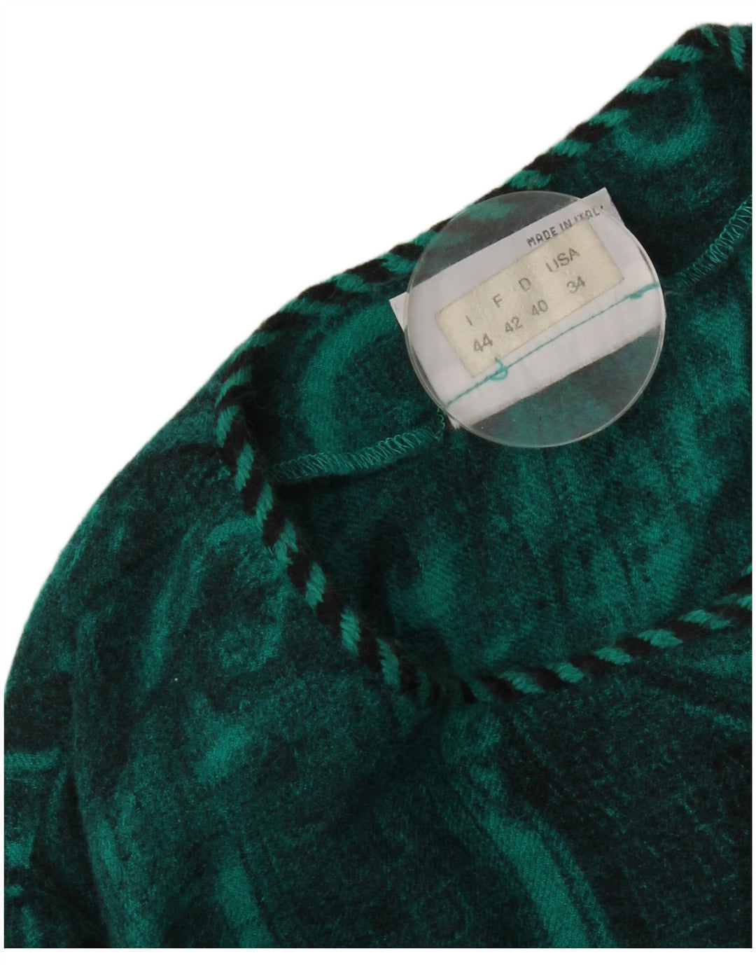 Giacca Blazer 6 Bottoni Donna Parah IT 44 Lana Paisley Verde Medio