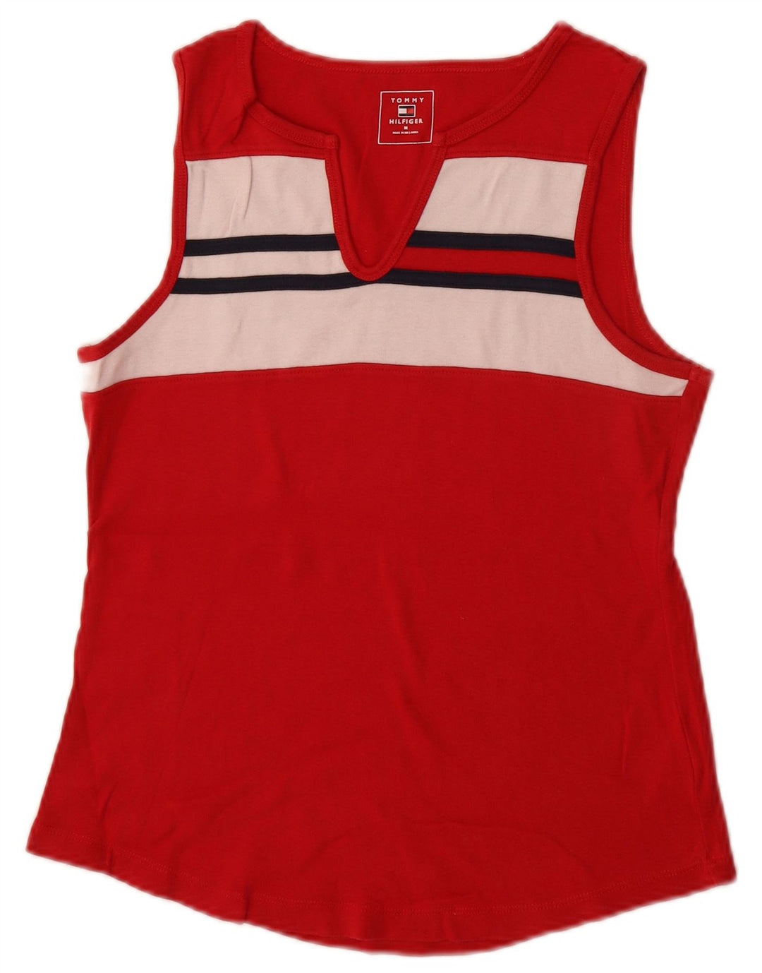 Canotta da donna Tommy Hilfiger UK 12 Cotone color block rosso medio