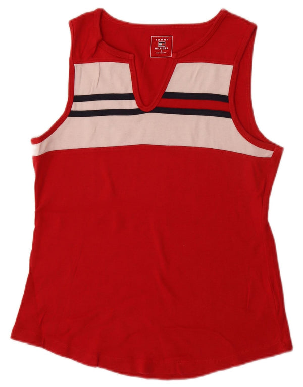 Canotta da donna Tommy Hilfiger UK 12 Cotone color block rosso medio