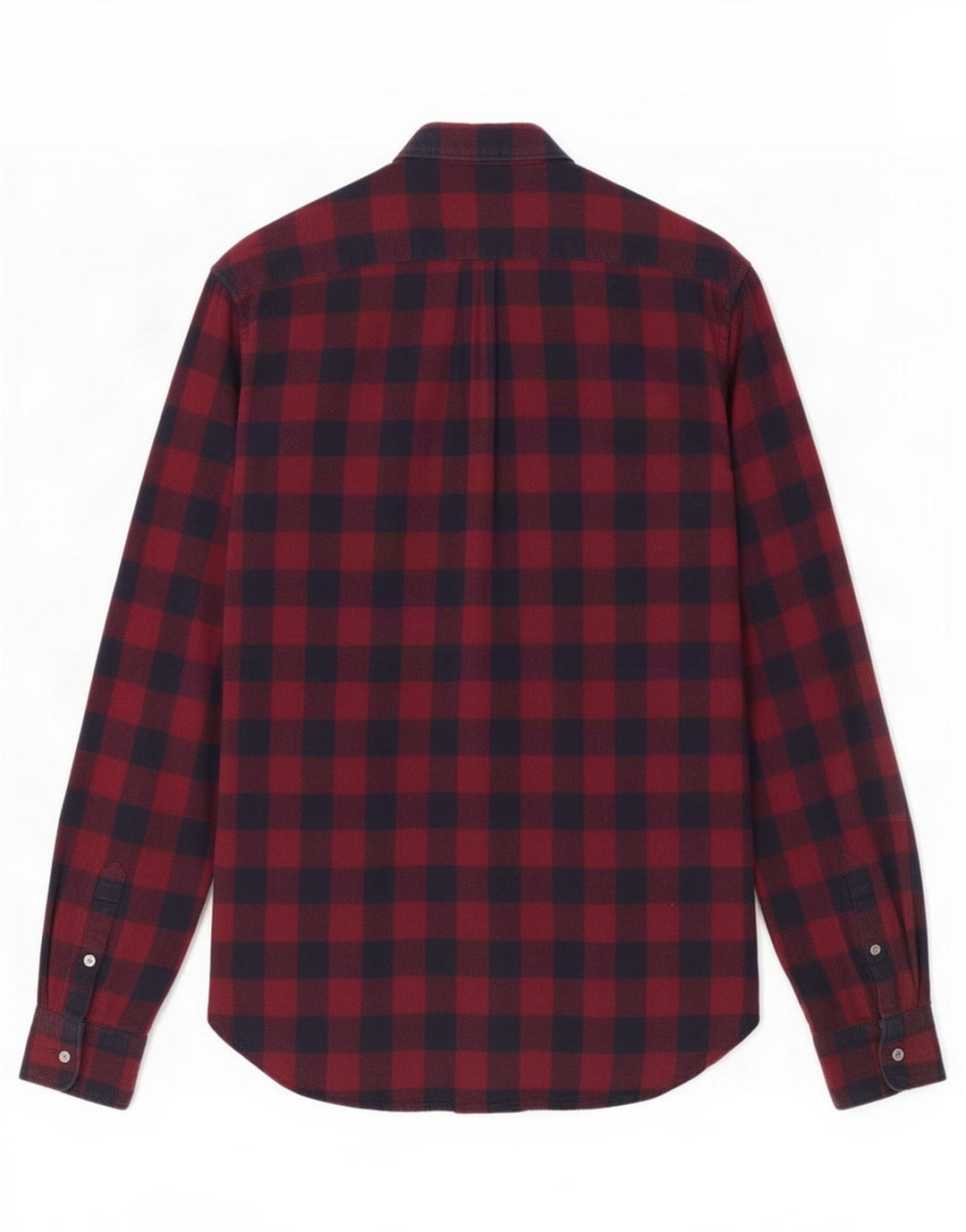 Camicia da uomo in flanella French Connection piccola in cotone a quadri bordeaux