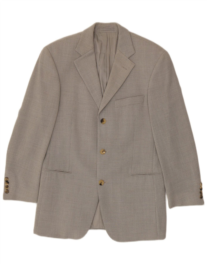 Giacca blazer da uomo a 3 bottoni Hugo Boss EU 44 XS lana vergine grigia