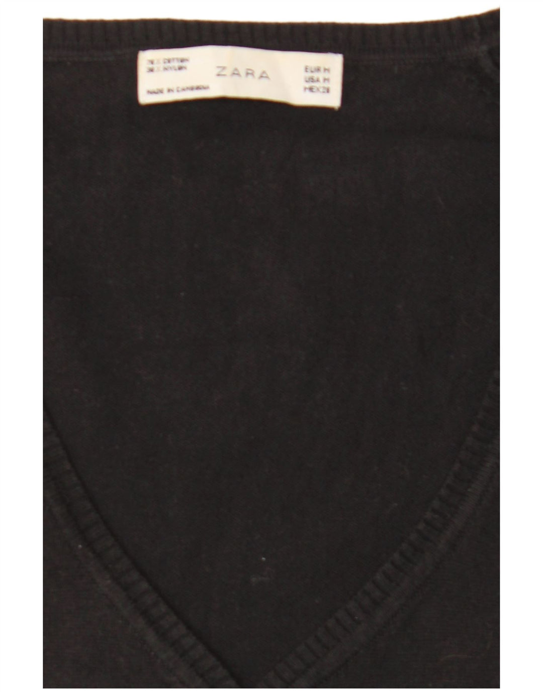 Maglione cardigan da donna Zara UK 12 cotone nero medio