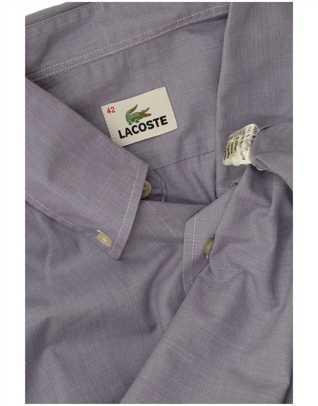 Camicia a maniche corte da uomo Lacoste taglia 42 grande in cotone blu