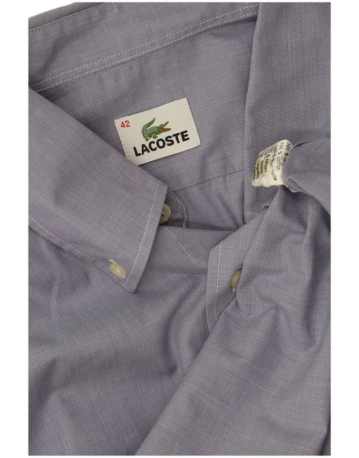 Camicia a maniche corte da uomo Lacoste taglia 42 grande in cotone blu