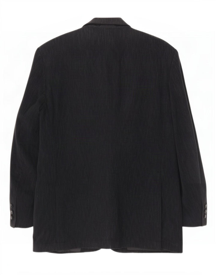 Giacca blazer Marks & Spencer da uomo St. Michael UK 42 grande nera chiazzata
