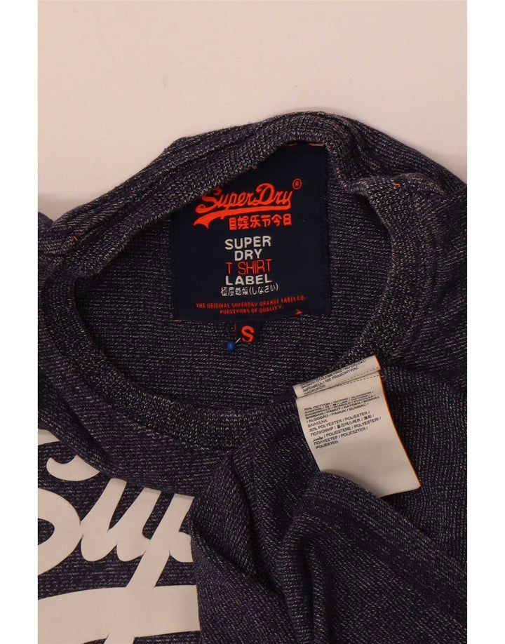 T-shirt grafica da uomo Superdry Top Small in cotone blu navy