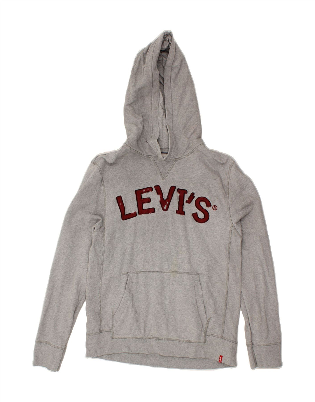 LEVI'S Womens Graphic Hoodie Jumper UK 14 Medium Grey Cotton Vintage Levi's and Second-Hand Levi's from Messina Hembry 