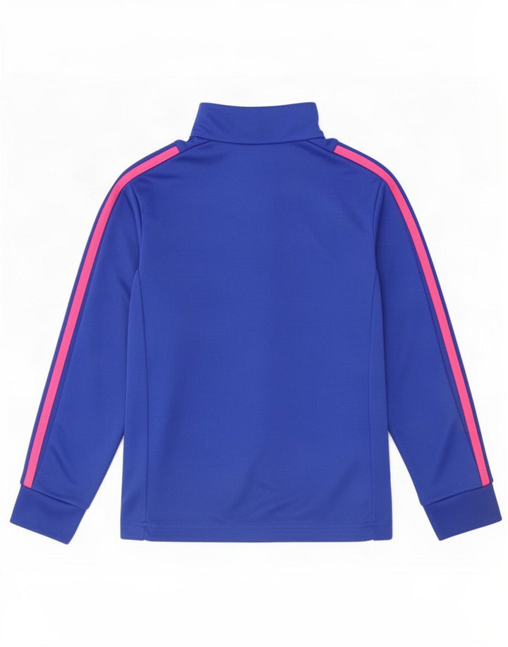 Top della tuta pullover Adidas Bambina Climalite con zip e collo 7-8 anni Blu