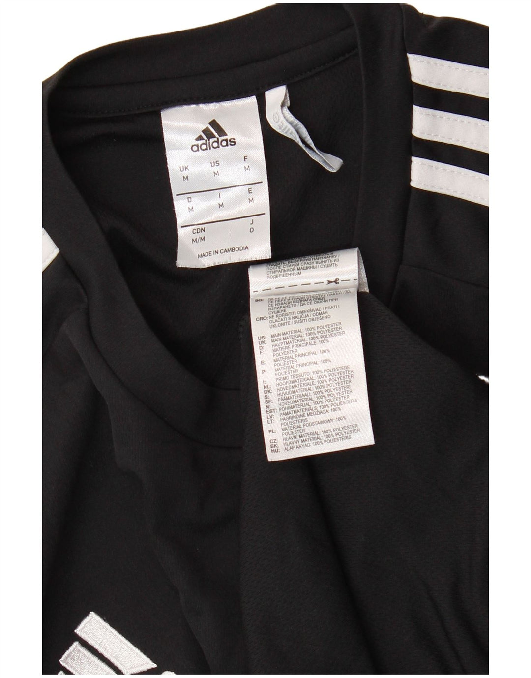 T-shirt ADIDAS da uomo Climalite Top medio nero in poliestere color block