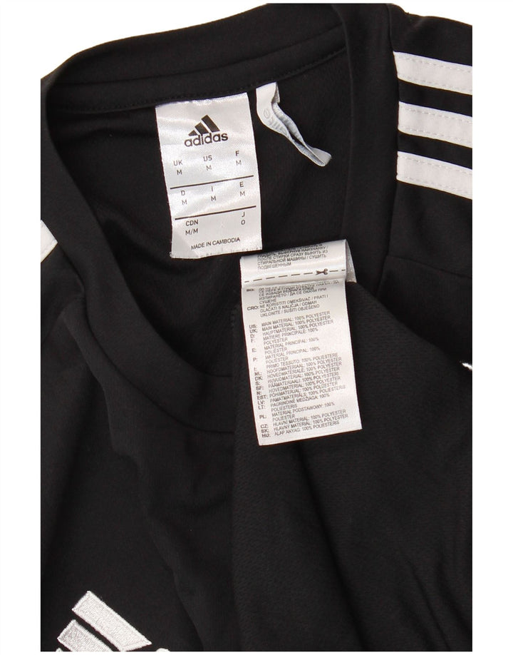 T-shirt ADIDAS da uomo Climalite Top medio nero in poliestere color block