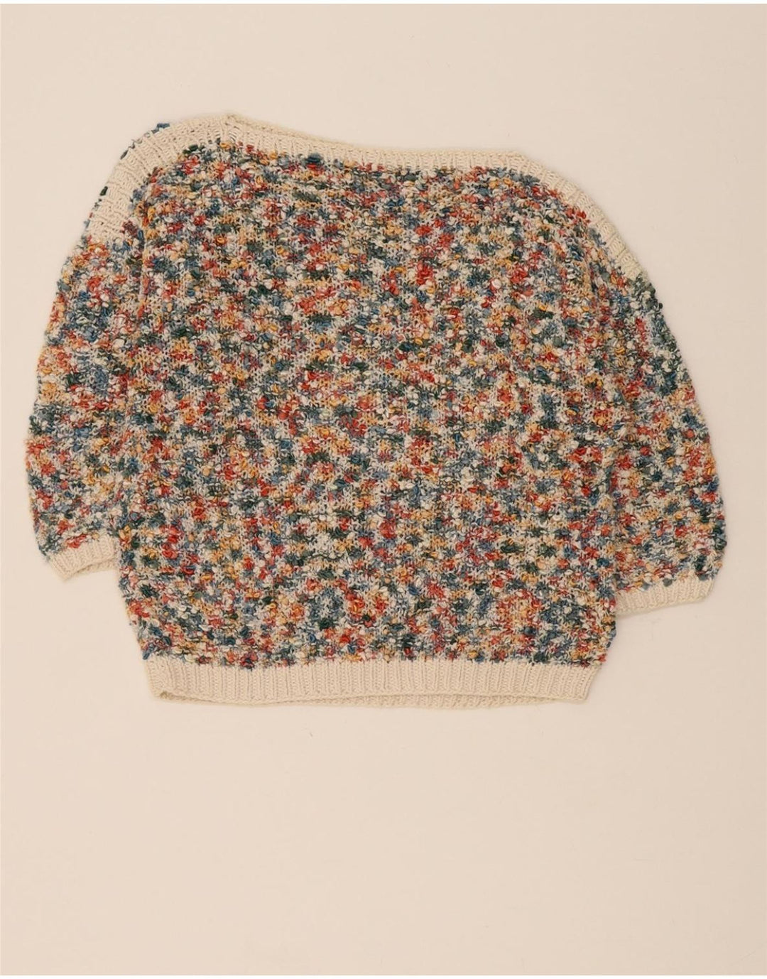VINTAGE Womens Boat Neck Jumper Sweater UK 14 Medium Multicoloured Vintage Vintage and Second-Hand Vintage from Messina Hembry 