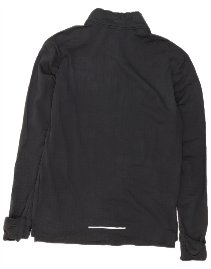 NIKE Top da tuta pullover con zip e collo da uomo, poliestere nero medio