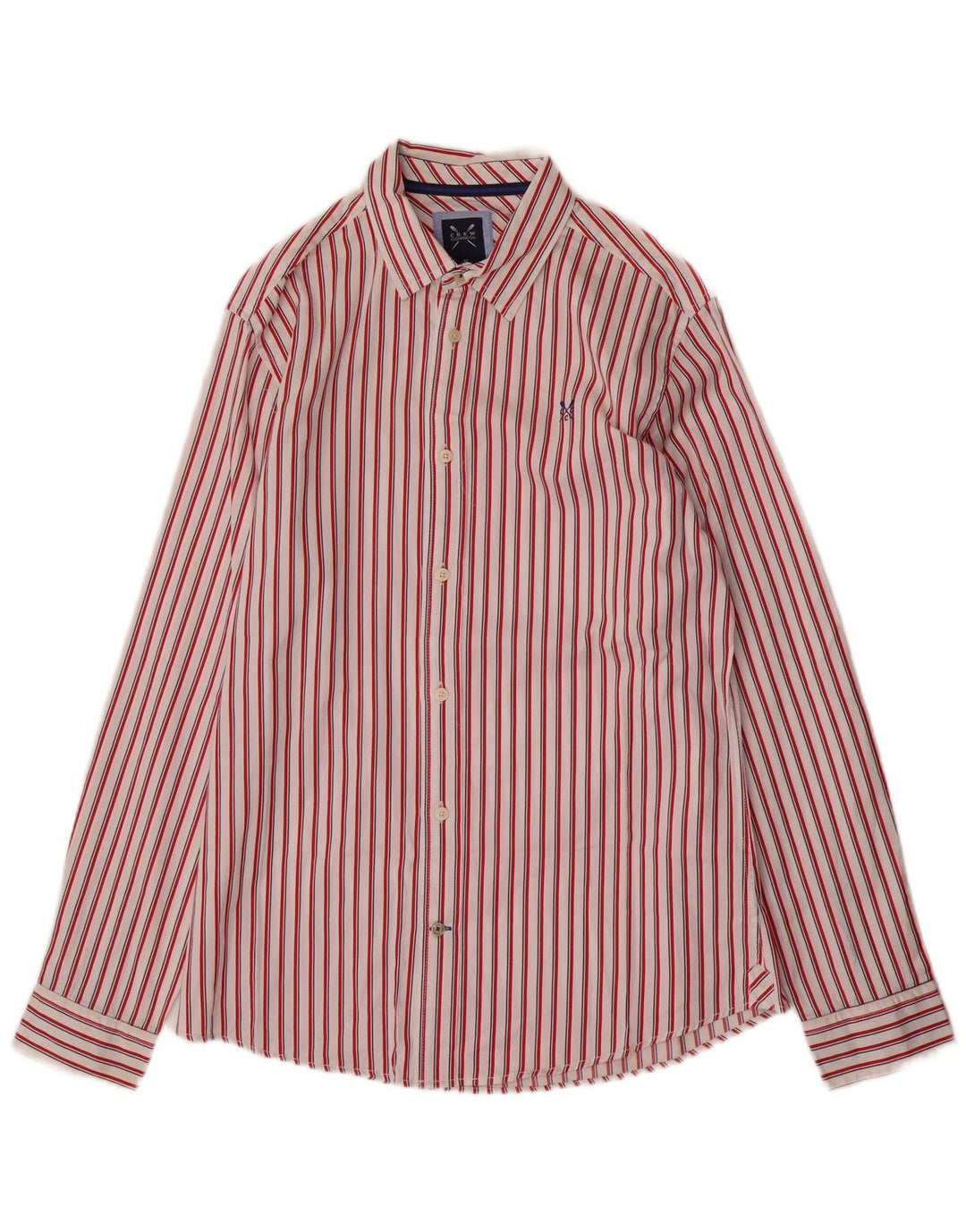 Crew Clothing Camicia da uomo in cotone a righe rosse medie