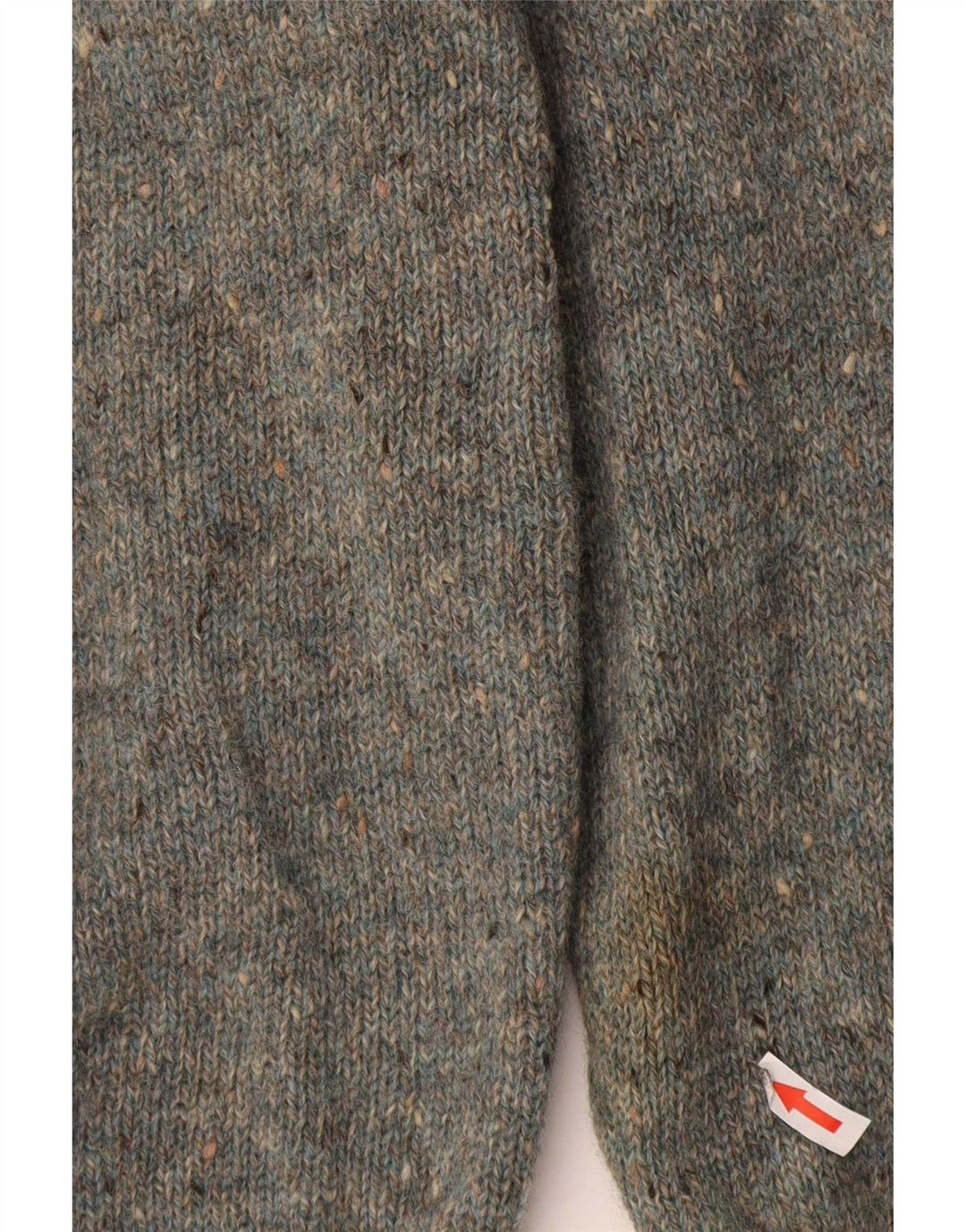 Maglione vintage da uomo con scollo a V in lana vergine grigio medio a rombi/diamanti