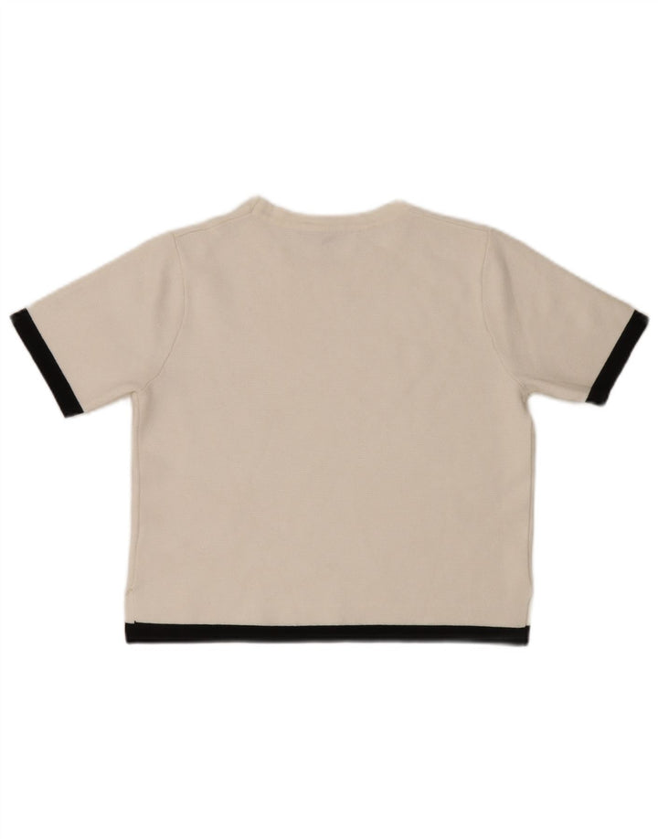 T-shirt corta da donna Zara UK 12 color block bianco medio