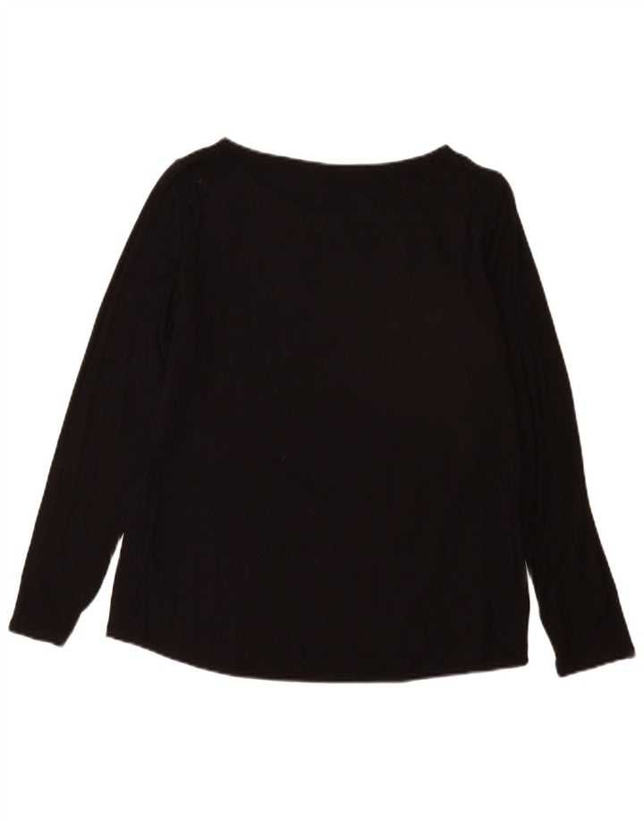 Marks & Spencer Top da donna a maniche lunghe UK 12 Medium Black Viscosa