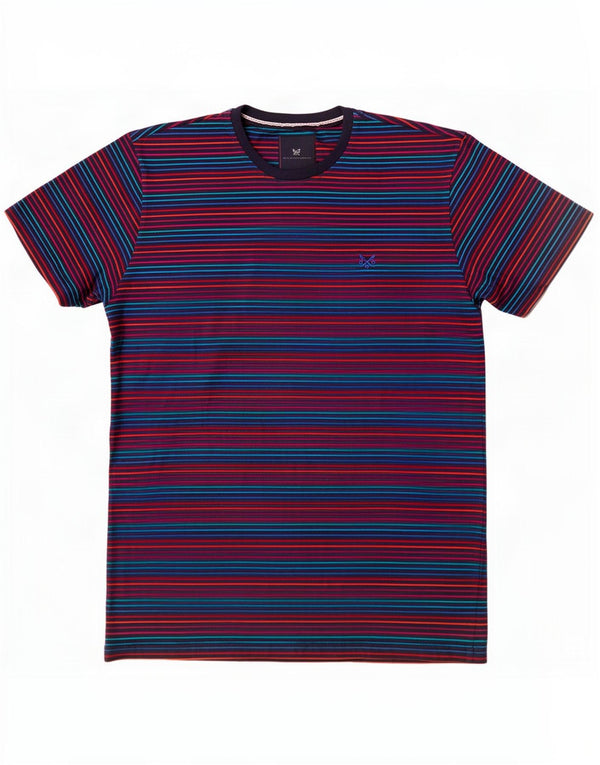 Crew Clothing T-shirt da uomo Top grande a righe multicolore