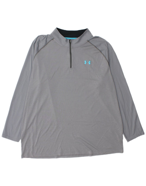 UNDER ARMOUR Top da tuta da uomo Heat Gear con zip e collo 3XL Grigio