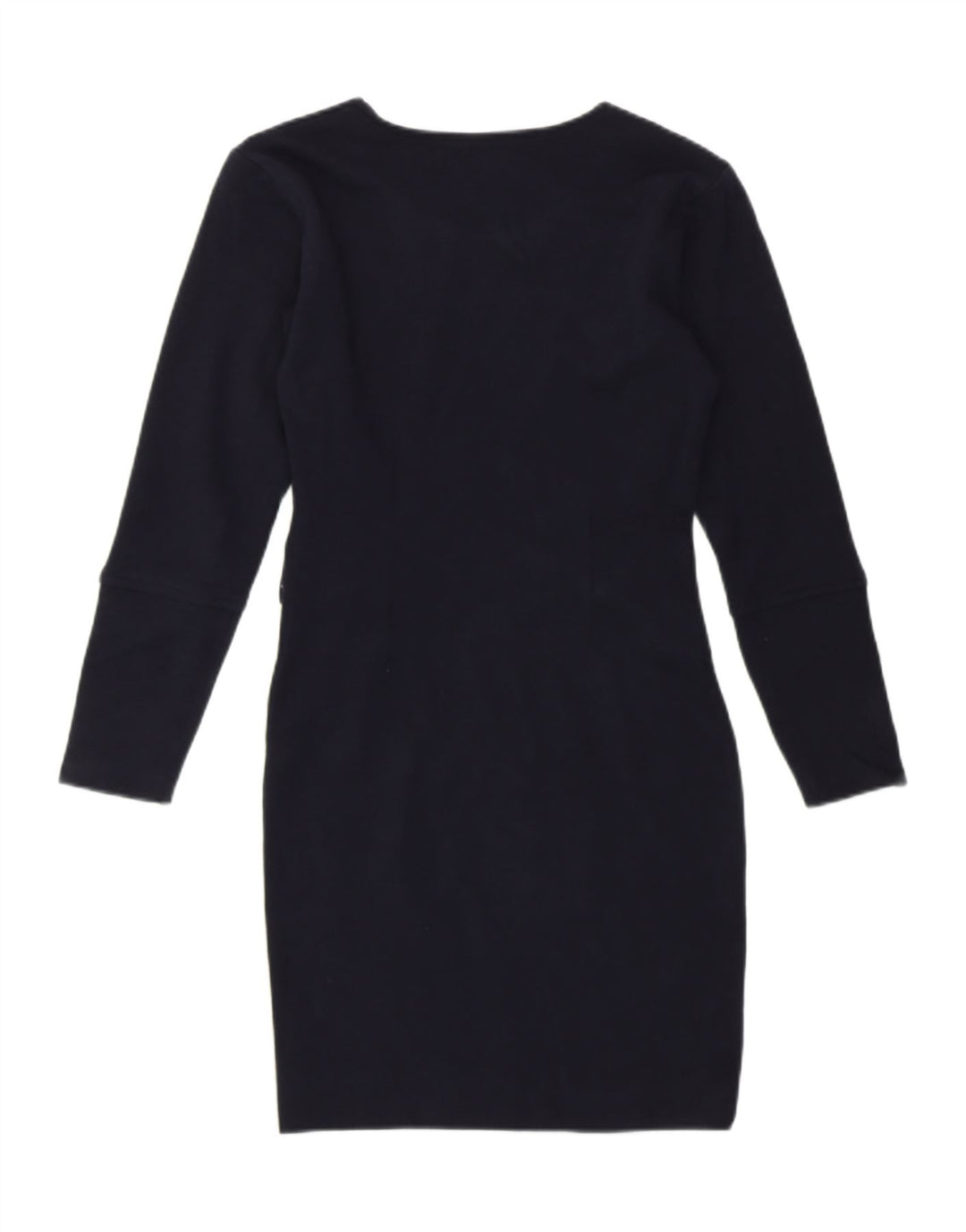 VINTAGE Womens Long Sleeve Sheath Dress UK 12 Medium Navy Blue Vintage Vintage and Second-Hand Vintage from Messina Hembry 