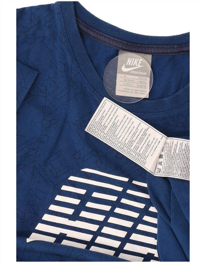 T-shirt grafica da uomo Nike Air Top in cotone geometrico blu medio