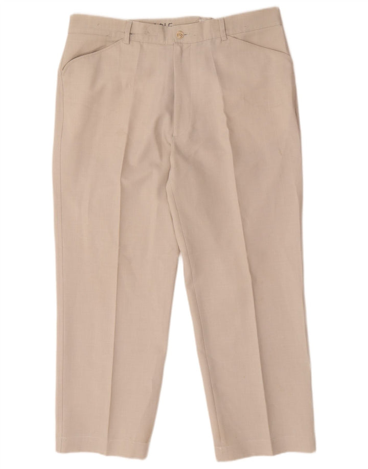 Pantaloni casual dritti da uomo Farah W38 L26 Poliestere beige