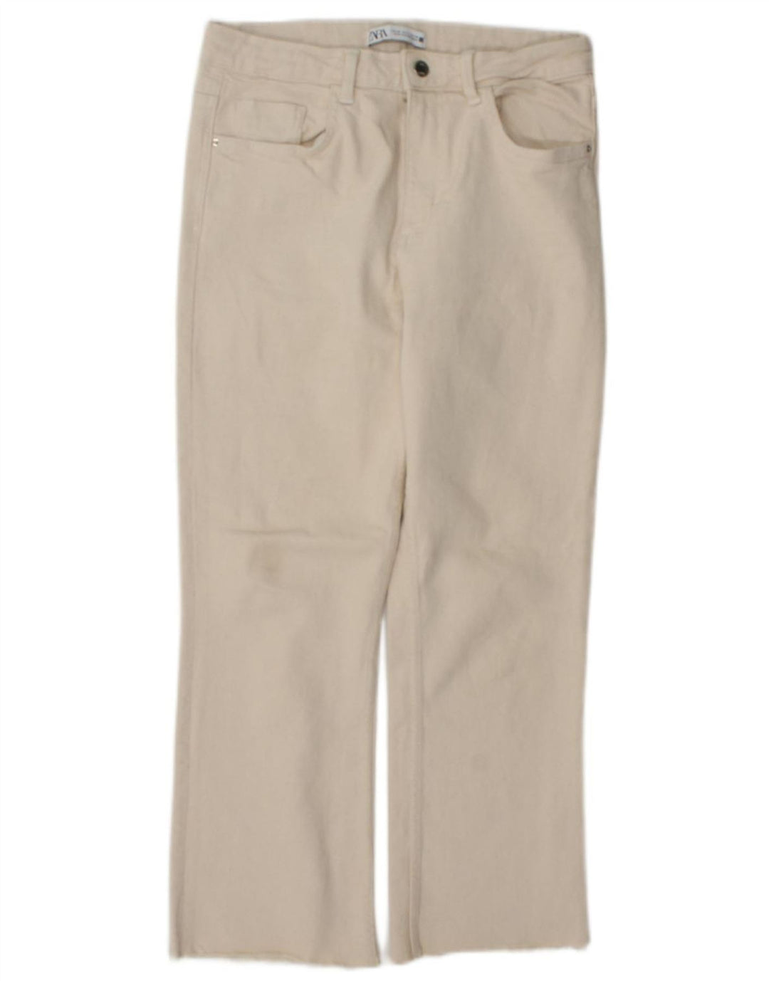 Jeans dritti da donna Zara EU 40 medio W30 L26 cotone beige