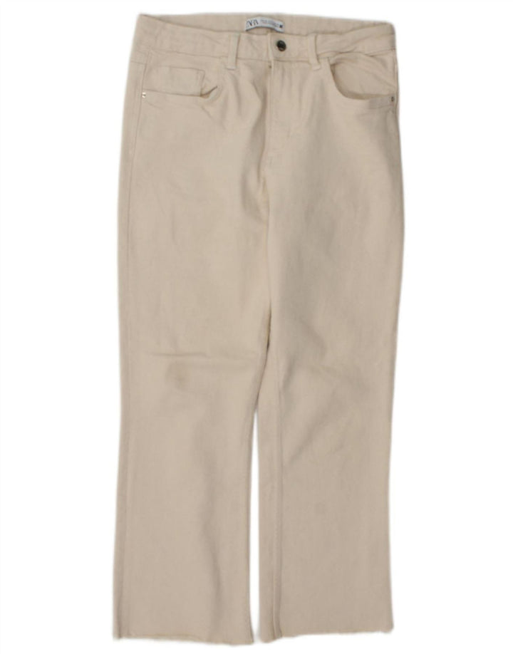 Jeans dritti da donna Zara EU 40 medio W30 L26 cotone beige
