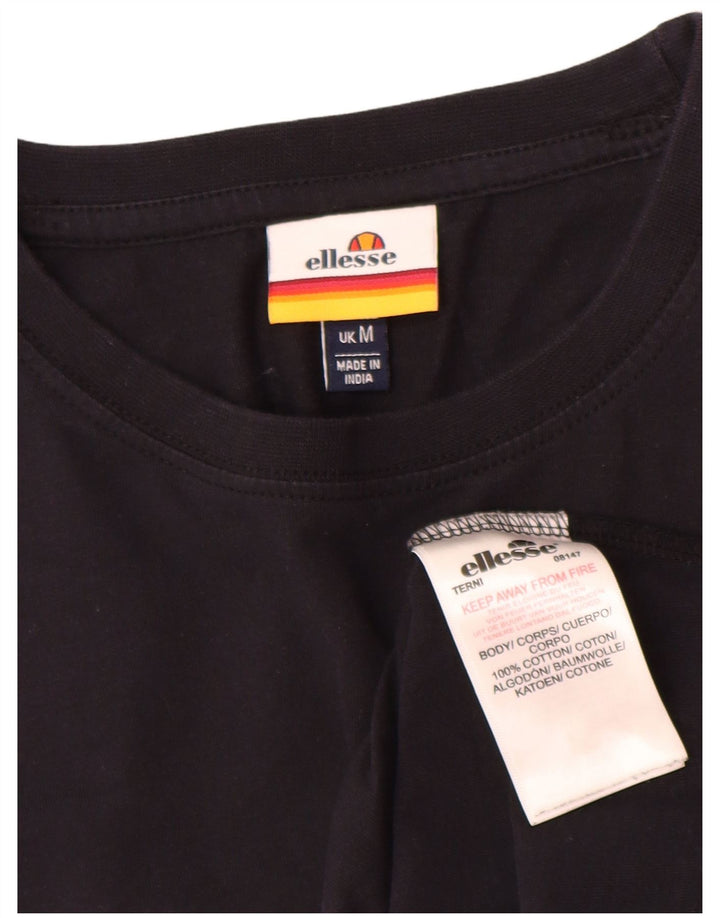T-shirt grafica da uomo Ellesse Top in cotone nero medio