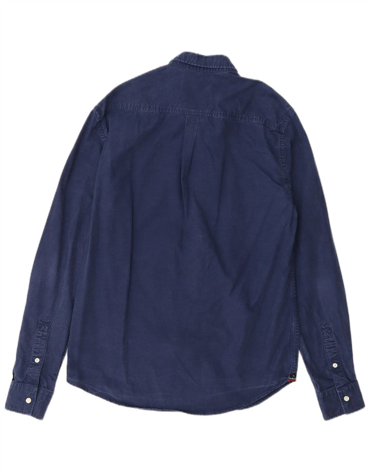 Camicia da uomo moderna classica vestibilità Superdry in cotone blu navy medio