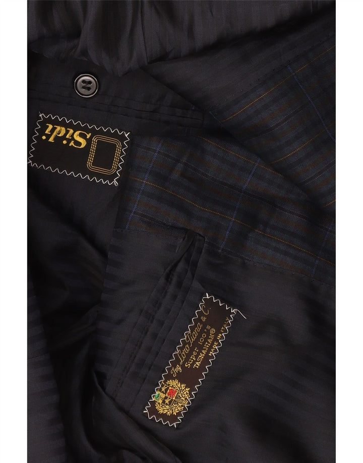 Giacca blazer da uomo a 2 bottoni Sidi UK 38 medio blu navy a quadri