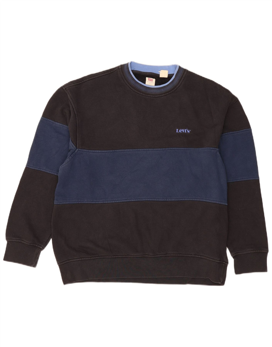 LEVI'S Felpa da uomo Maglione grande in cotone color block nero