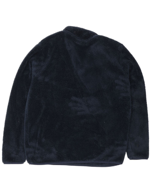 Mountain Warehouse Maglione in pile da uomo con collo con zip, grande, in poliestere blu navy
