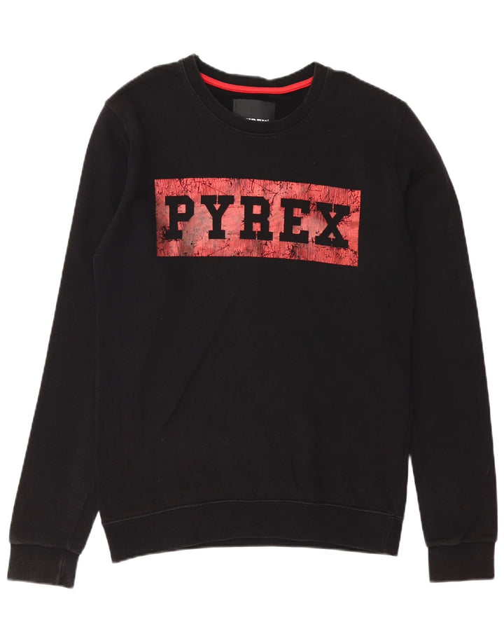 Pyrex Felpa grafica da uomo Maglione piccolo cotone nero