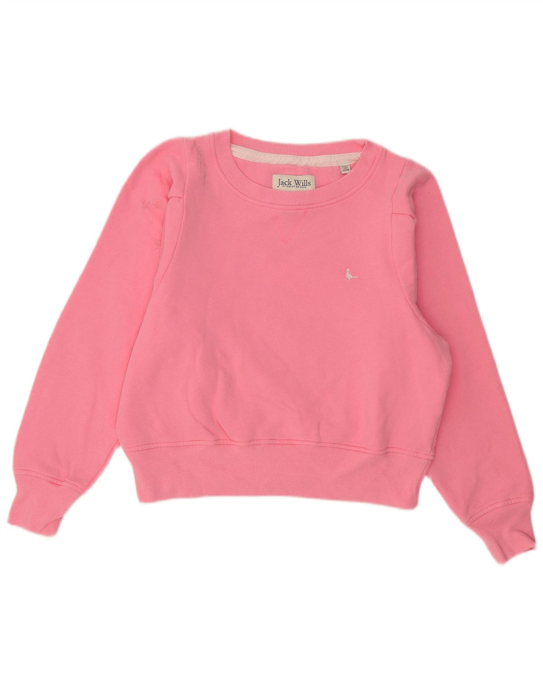 Felpa oversize corta da donna Jack Wills UK 10 piccola in cotone rosa
