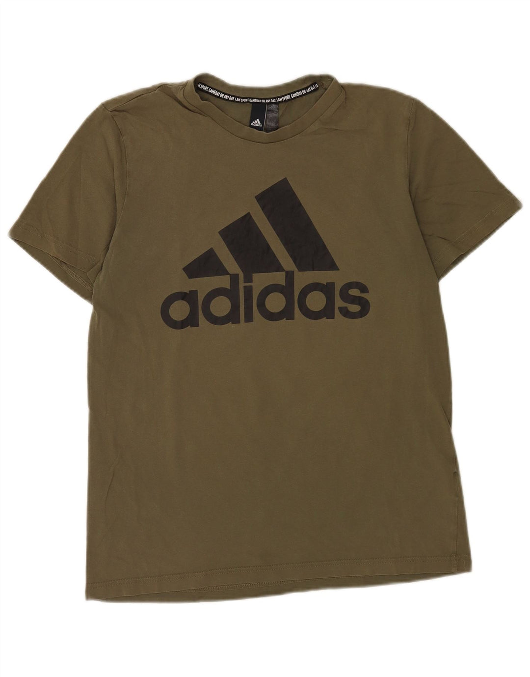 T-shirt grafica da uomo Adidas Top in cotone kaki medio