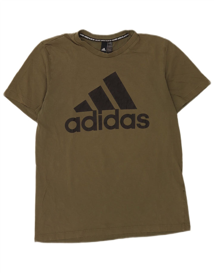T-shirt grafica da uomo Adidas Top in cotone kaki medio