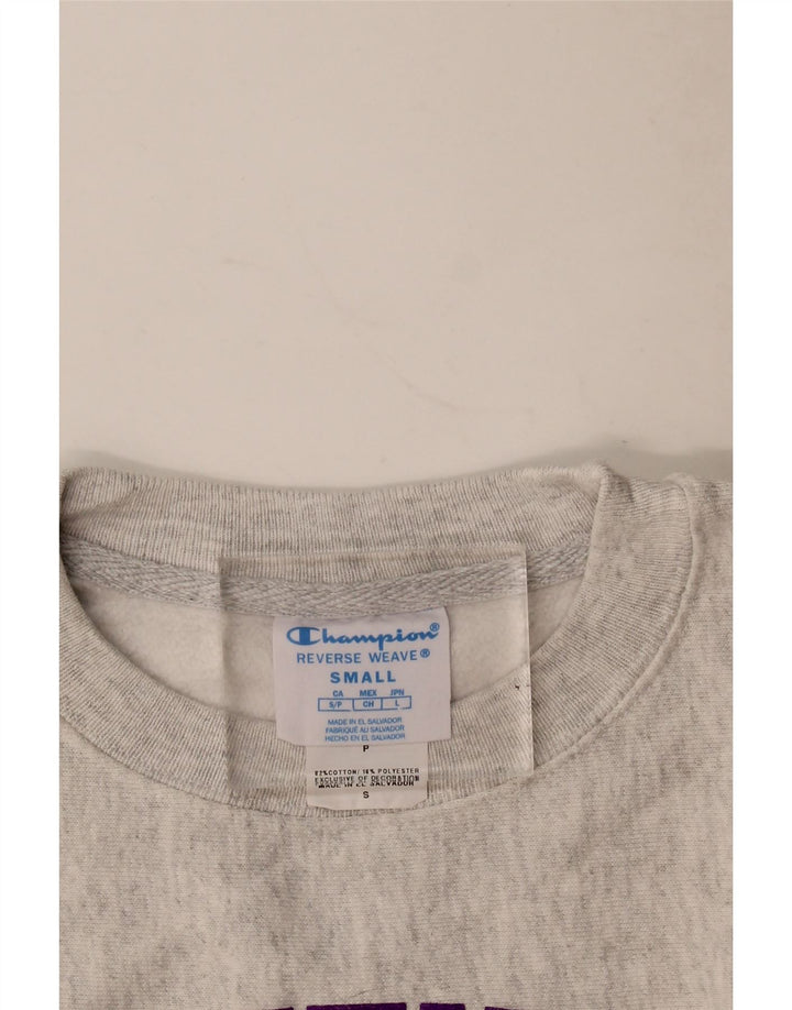 Felpa grafica da uomo Champion, maglione piccolo, cotone grigio