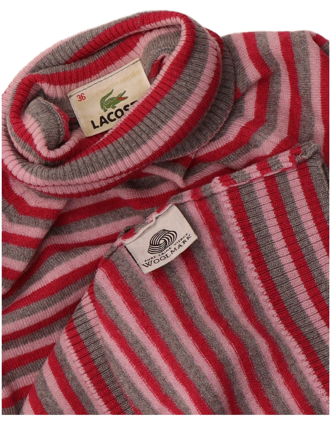 Maglione maglione collo alto da donna LACOSTE taglia 36 piccolo multicolore