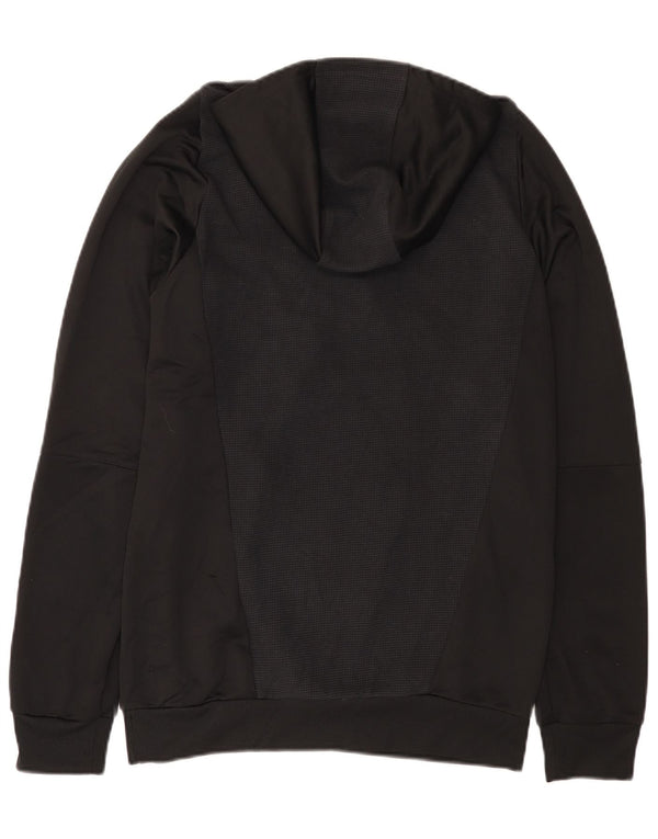 Adidas Uomo Deutscher Fussball Bund Zip Neck Felpa con cappuccio Maglione Medio Nero