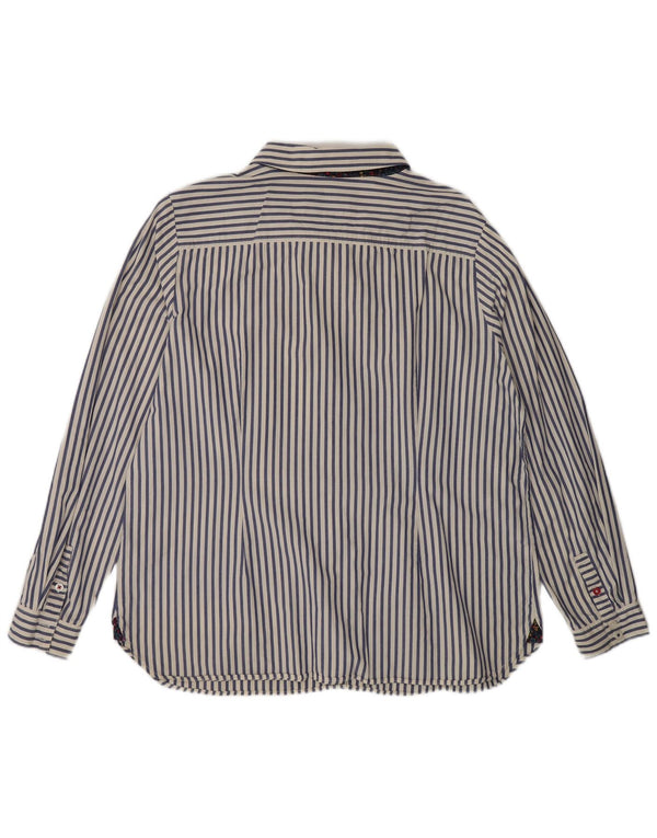 Joules Camicia da donna UK 18 XL Cotone gessato blu