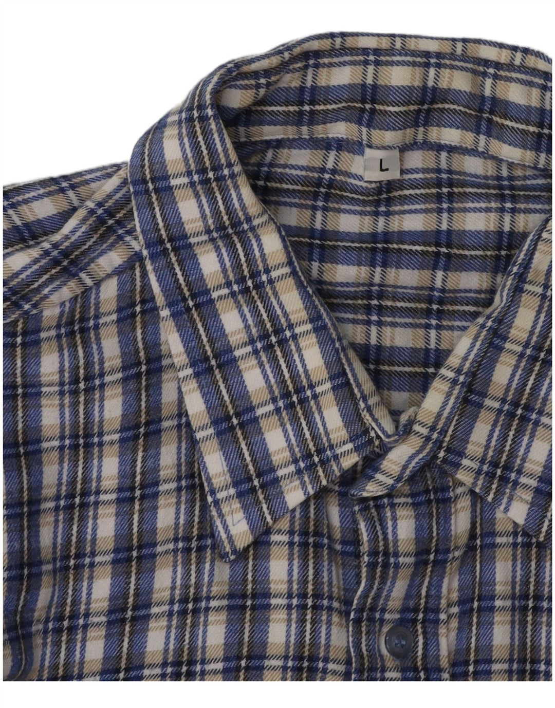 Camicia di flanella da uomo VINTAGE a quadri blu grandi