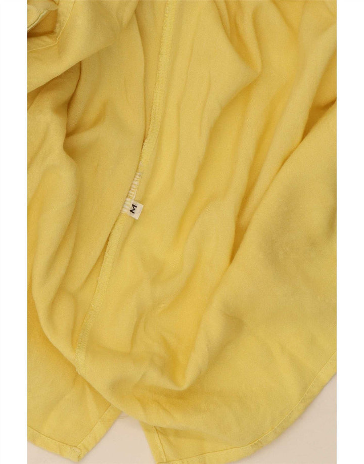 Camicia pullover grafica a maniche corte vintage da uomo color block giallo medio
