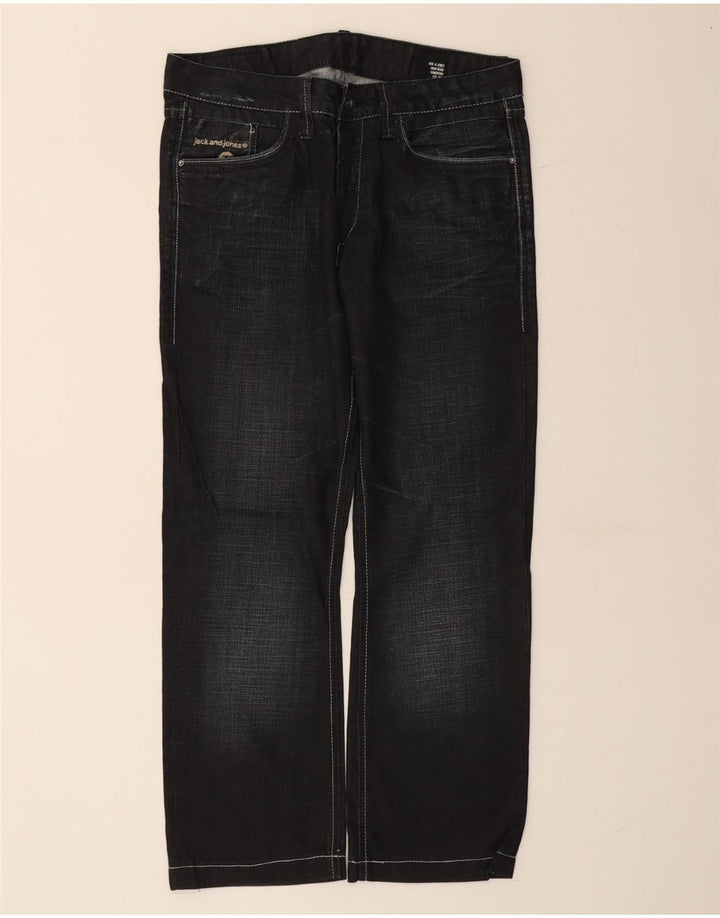 JACK & JONES Jeans dritti da uomo W33 L28 cotone nero