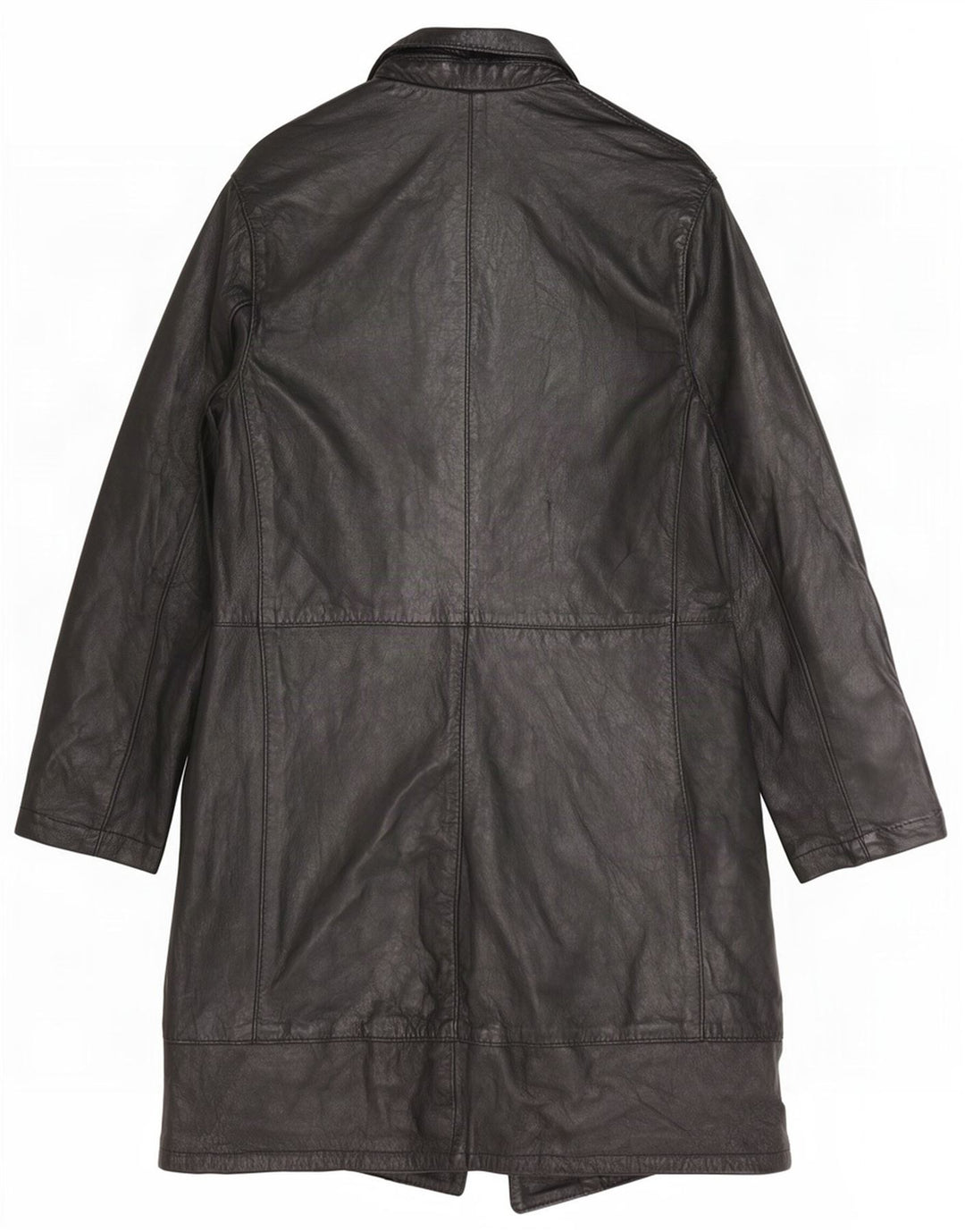 Cappotto in pelle vintage da donna UK 8 piccolo nero