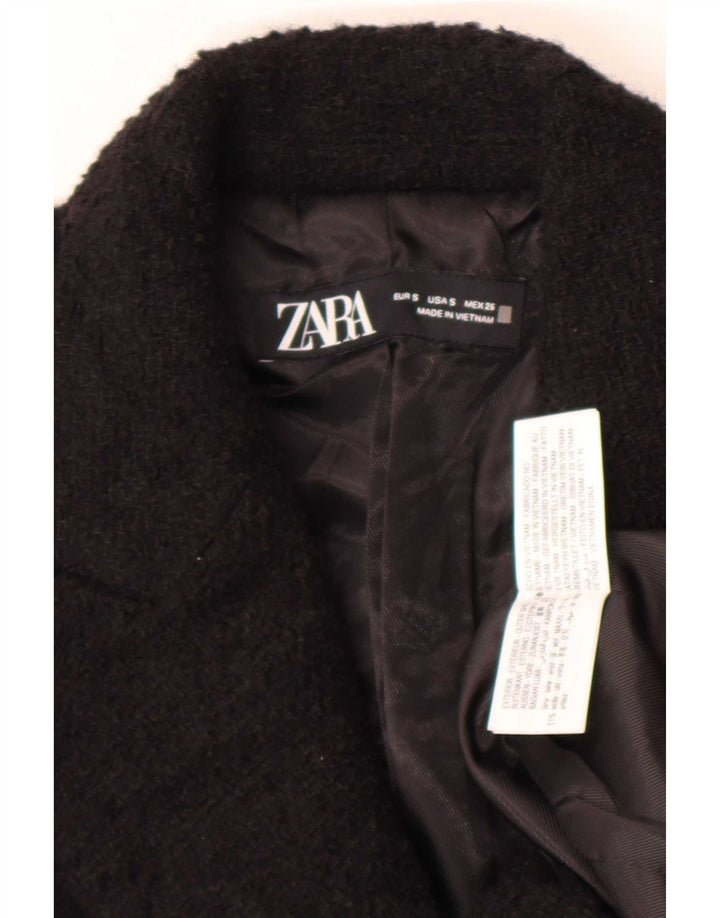 Giacca blazer doppiopetto lunga da donna Zara UK 10 piccola nera
