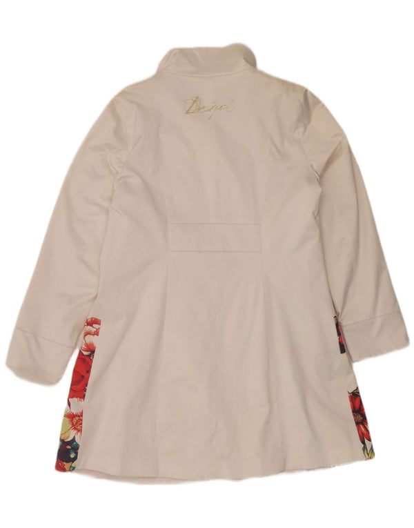 Desigual Cappotto grafico da donna EU 48 2XL Cotone floreale bianco