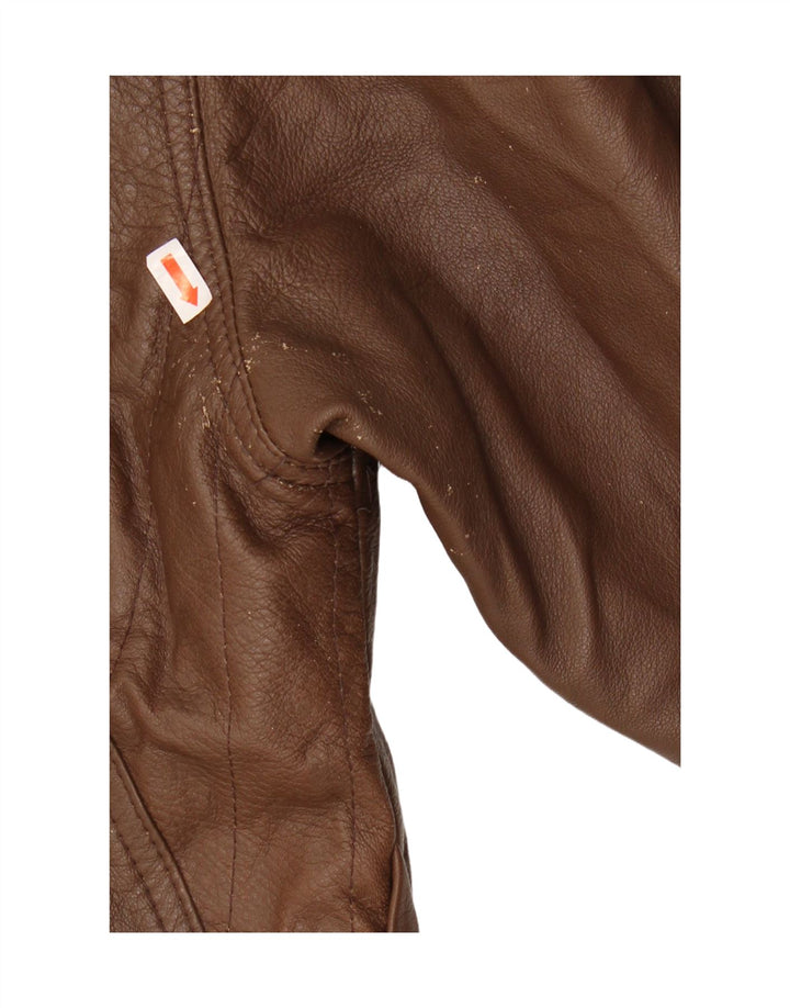Giacca in pelle vintage da uomo IT 52 XL in pelle marrone